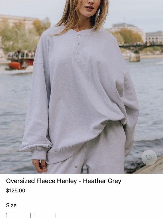 Daily Drills Tops - Daily Drills Oversized Heather Grey Fleece Henley Sweatshirt